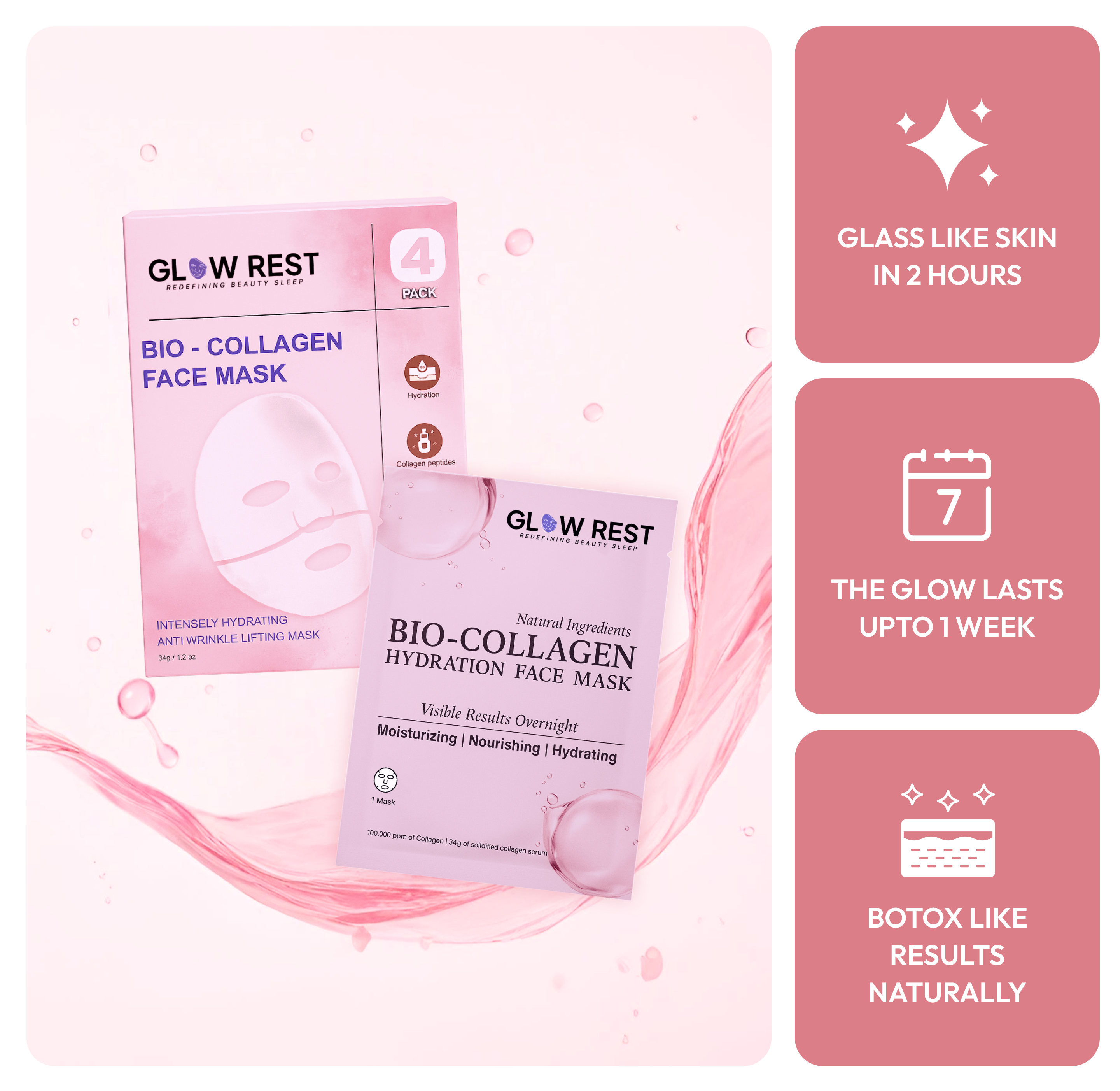Glow Rest Salmon PDRN Pink Collagen Face Mask
