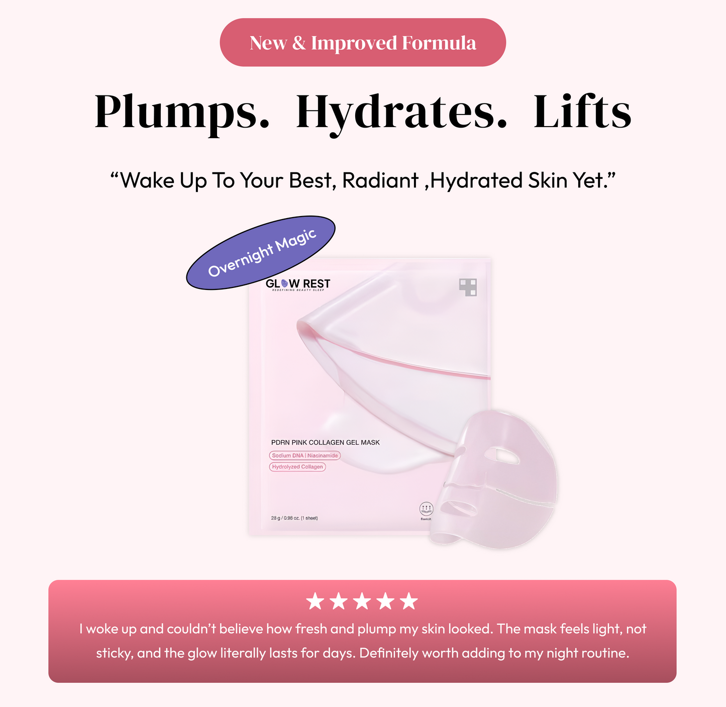 Glow Rest Salmon PDRN Pink Collagen Face Mask