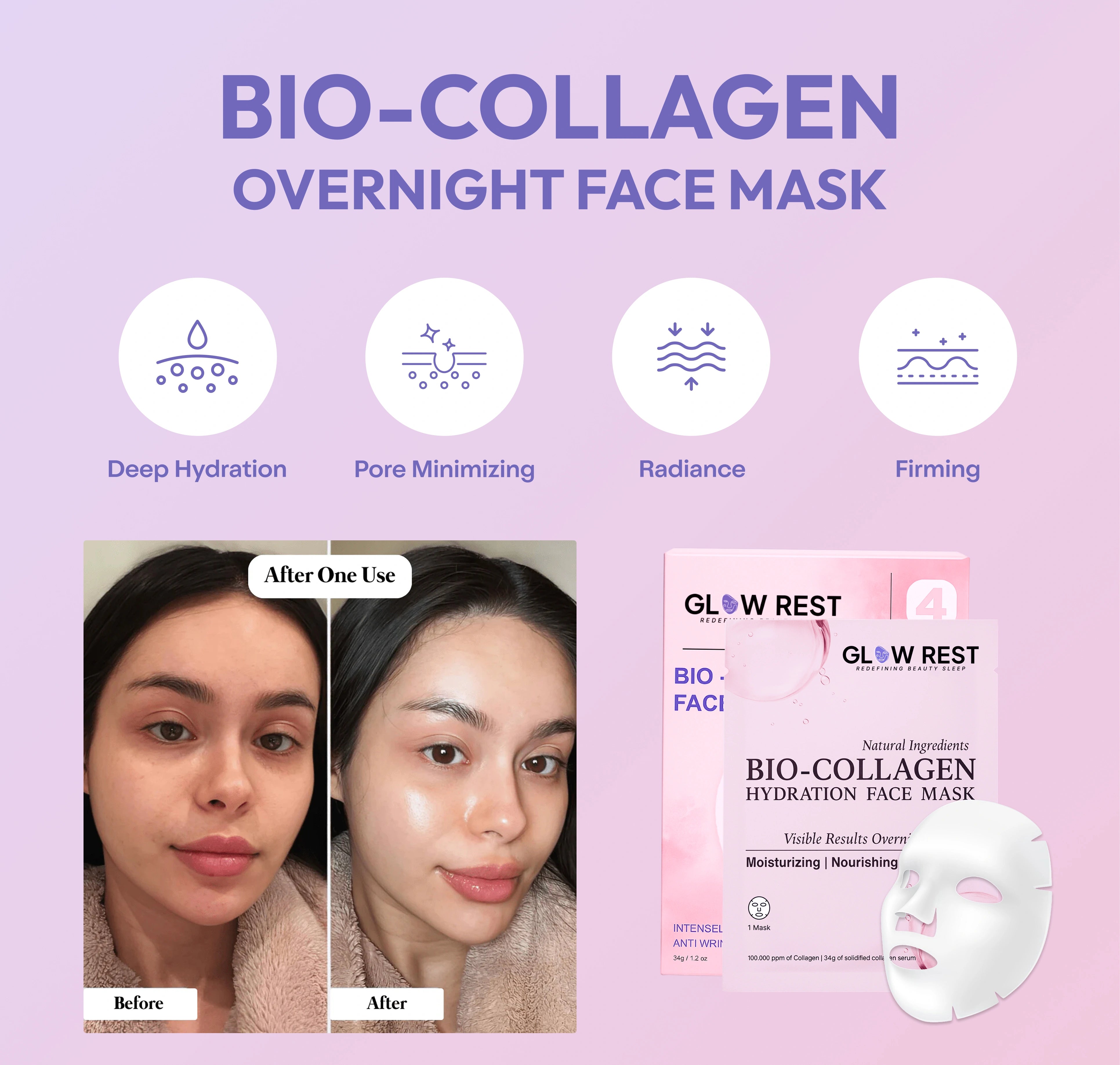 Glow Rest Bio-Collagen Hydration Face Mask