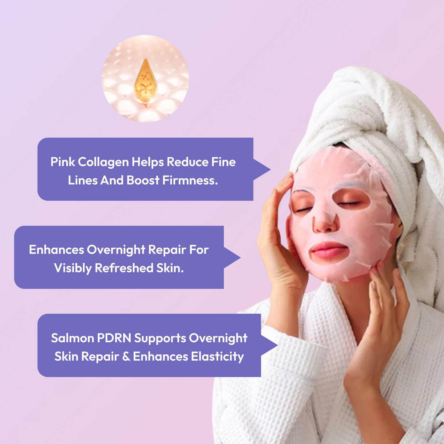 Glow Rest Salmon PDRN Pink Collagen Face Mask