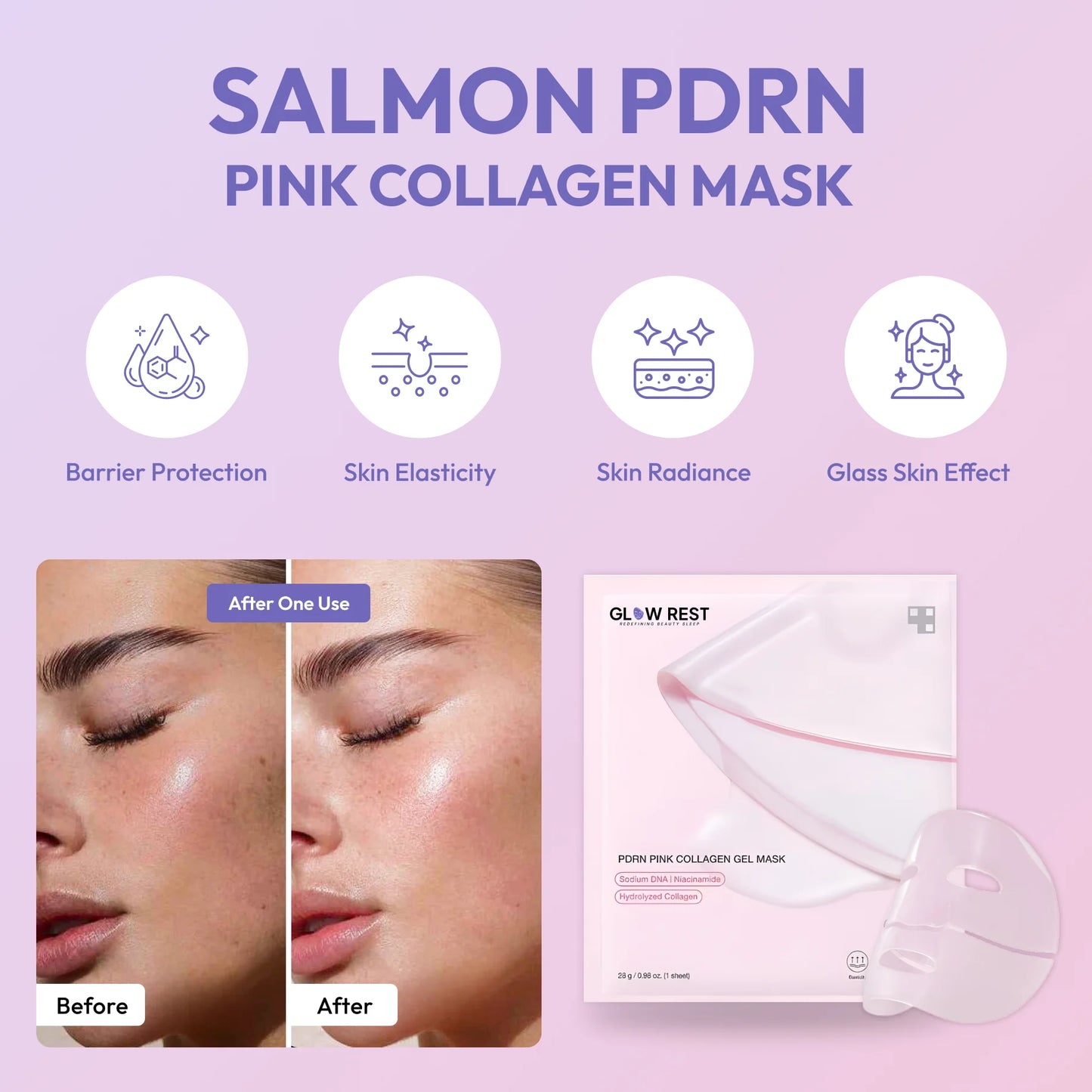 Glow Rest Salmon PDRN Pink Collagen Face Mask